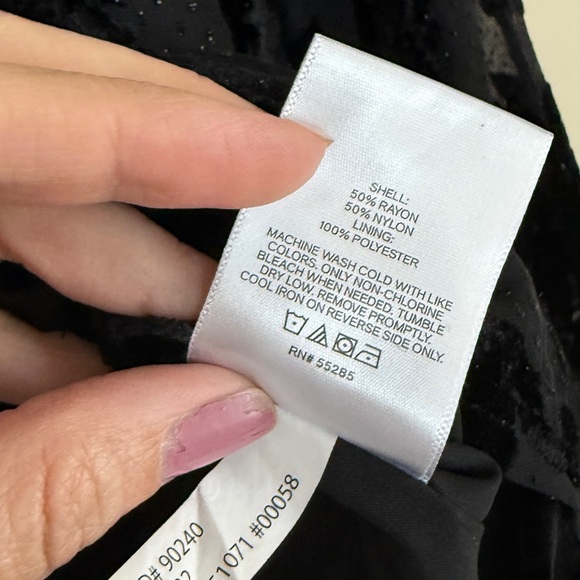 Express Floral Velvet Burnout Black Goth Whimsigoth Ruffle Top Black XS - Picture 4 of 5